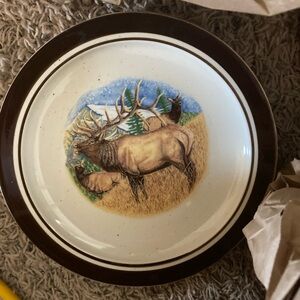 Wildlife Themed Brown and White Dish set (14)